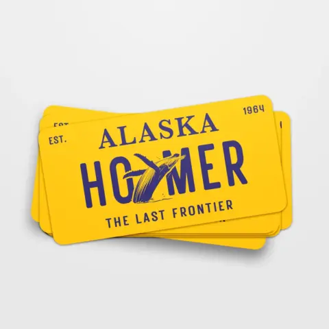 Homer Alaska License Plate Sticker