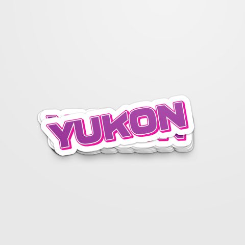Yukon Wordmark Sticker - Pink