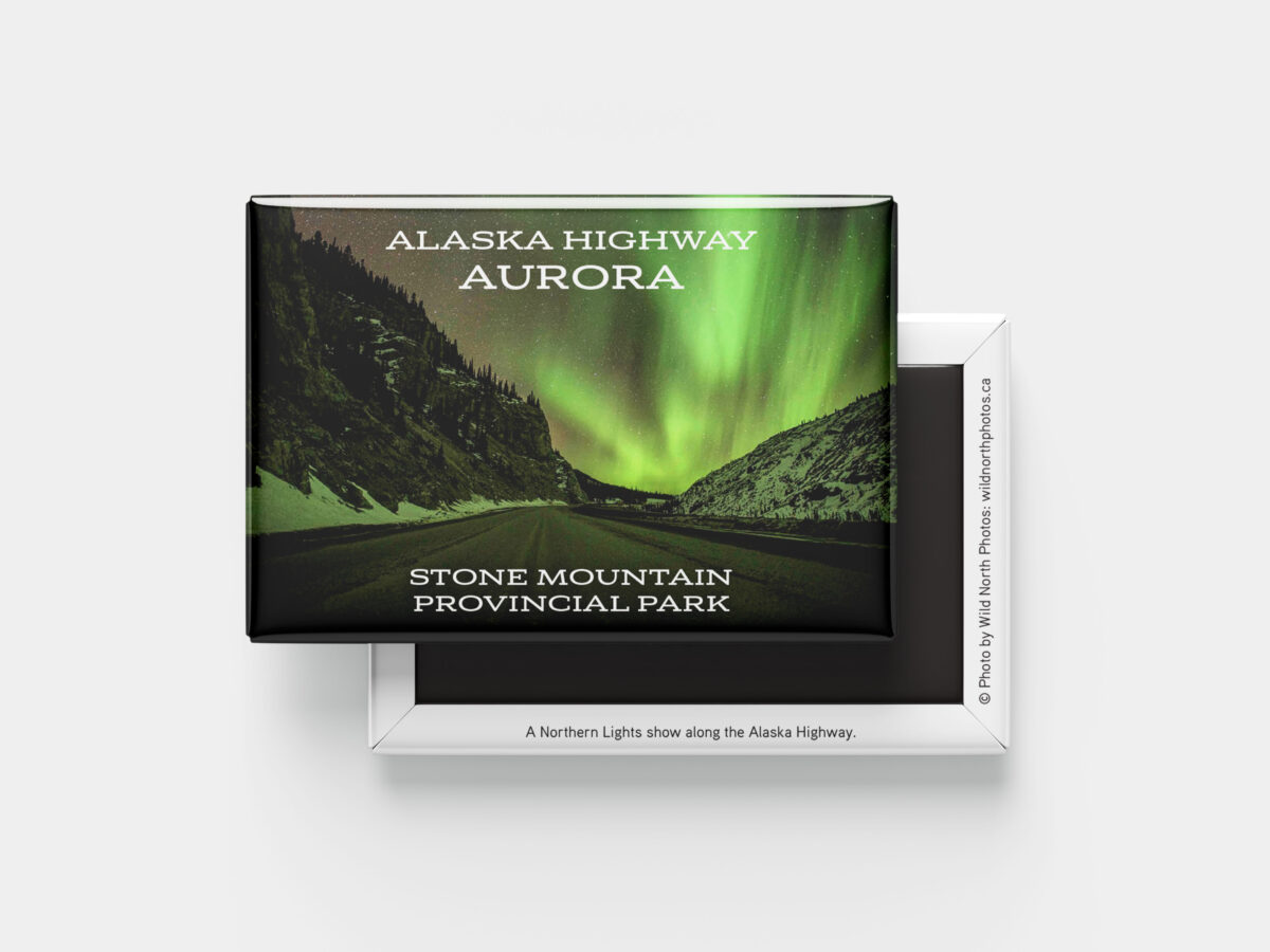 alaska highway aurora souvenir photo magnet
